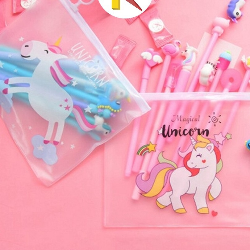 

Flash Sale SKA15 Pulpen Gel Karakter Lucu Set Isi 2PCS Pena FREE Zipper Pouch Tempat Pensil Transparan Murah