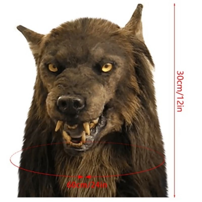 Topeng Wajah Werewolf Serigala Full Latex Premium