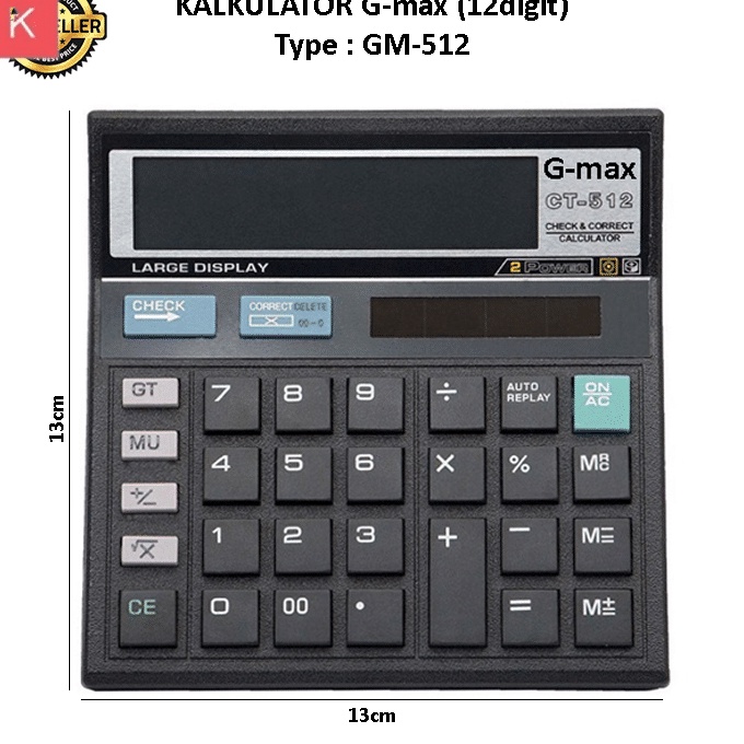 

KP8 ANG KALKULATOR Gmax GM512 12Digit ANGKA CALCULATOR DIGITAL