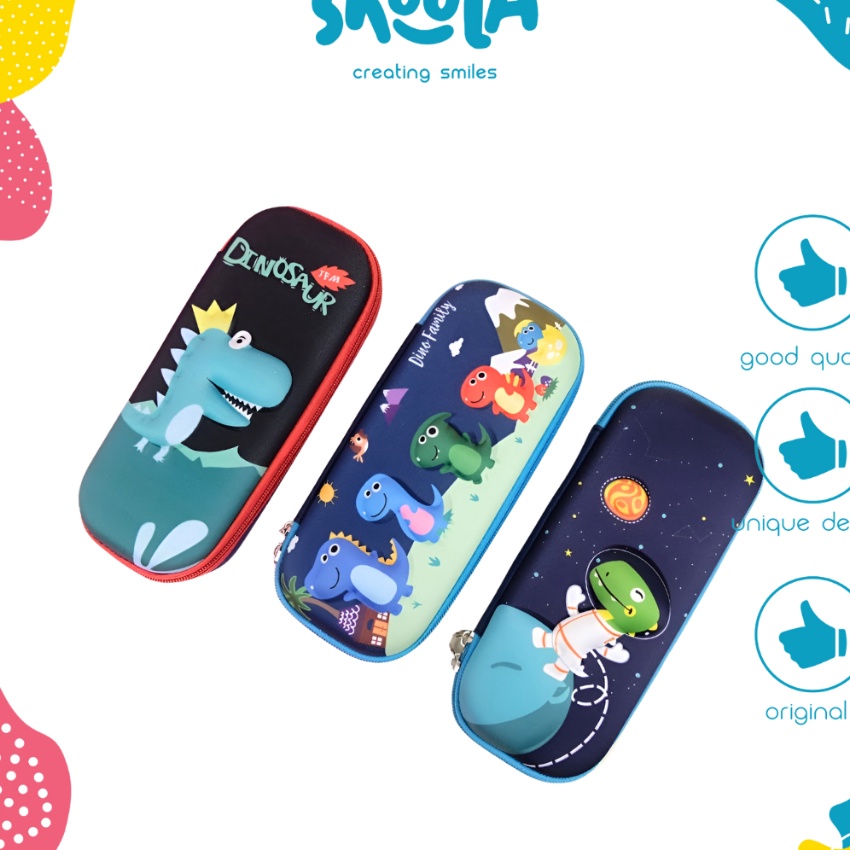 

Hot Skoola Tempat Pensil Anak Laki Laki Hardtop 3D Lucu Spiderman Dinosaurus Rocket Astronot Tepen