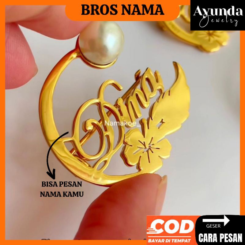 Ayunda Jewelry - Bros Nama custom Model bunga Bros nama bros logo