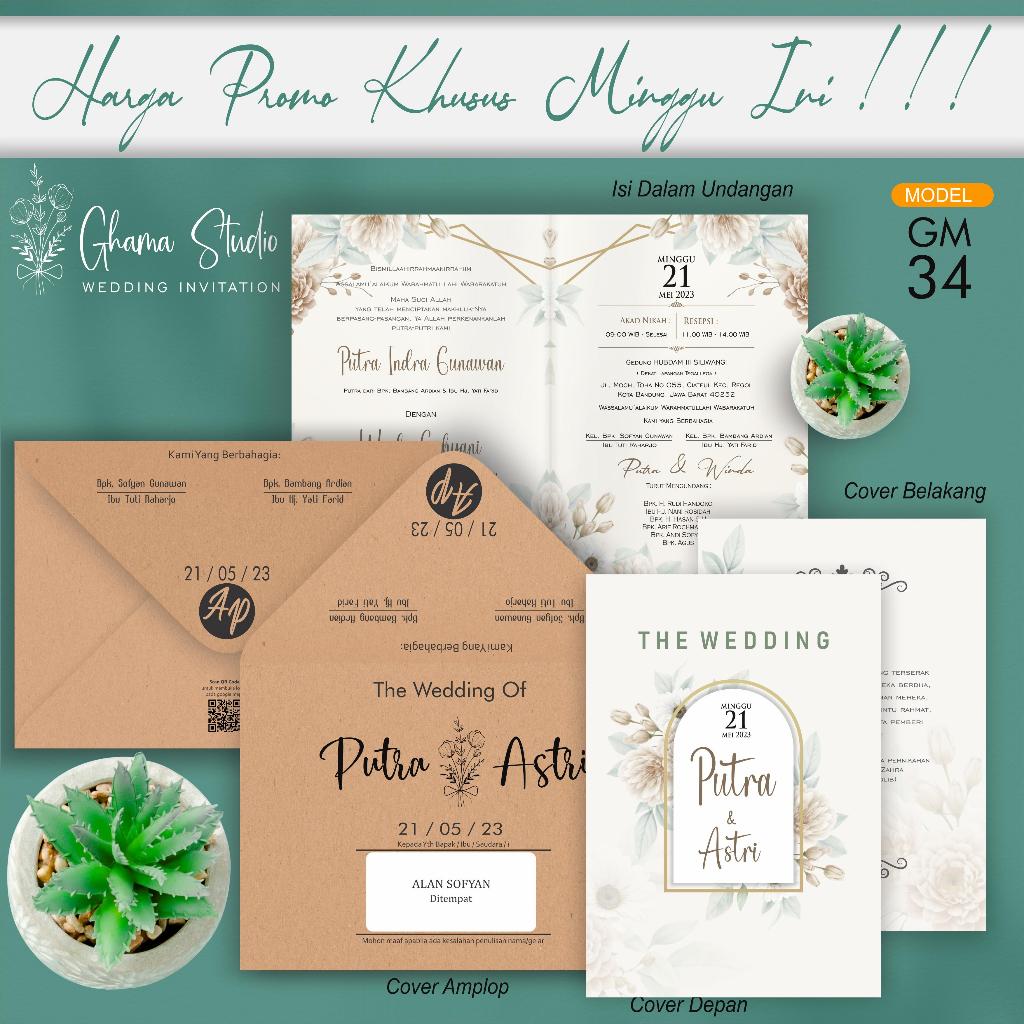 UNDANGAN PERNIKAHAN AMPLOP AESTHETHIC - UNDANGAN NIKAH AMPLOP MEWAH ELEGAN