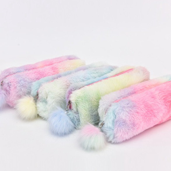 

KP8 J2 dompet pensil Kotak Pensil Bulu Unicorn Rainbow