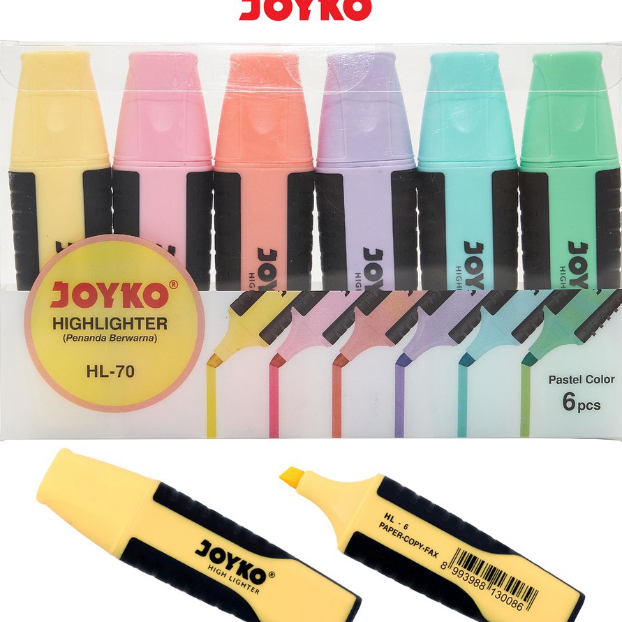 

Ekstra Highlighter Penanda Berwarna Joyko HL7 Pastel Color 1 Set 6 Pcs