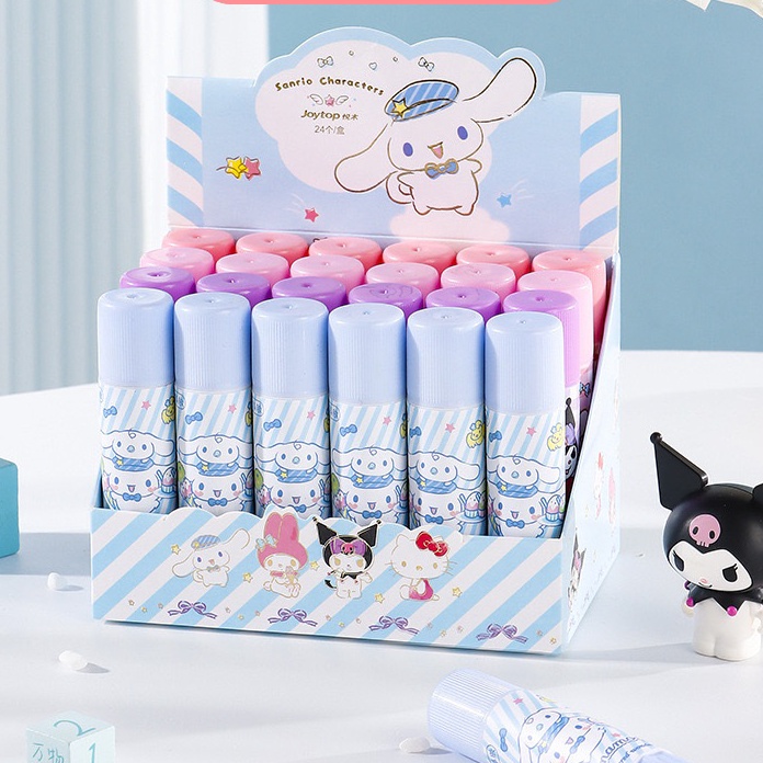 

KP8 1pak24pcs Glue Stick Fancy Kertas Batang Glue Stik Karakter Motif Kartun sanrio Lem Stik 1 Gram
