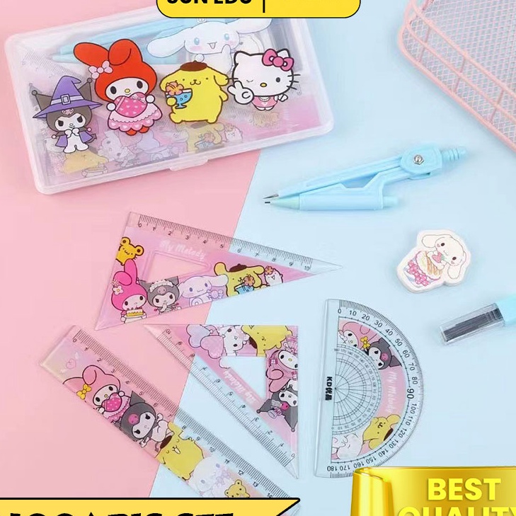 

Cashback 4PCS garisan set sanrio cute Set penggaris kuromi melody