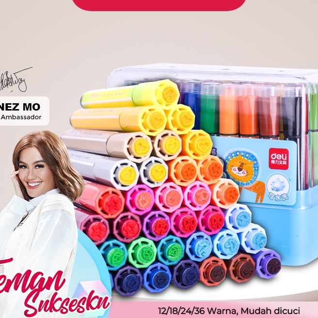 

KI3 Deli Spidol Warna Sekolah 12182436 Warna Tinta dapat dicuci 7653