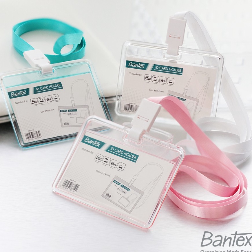 

KP8 Bantex Transparent ID Card Holder Lanyard Landscape 8867