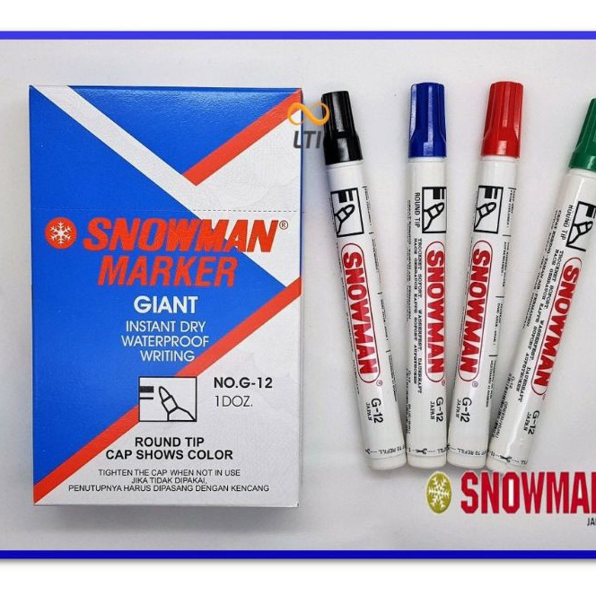 

KF7 Spidol permanent G12 snowman harga tertera 6 pcs jika mau mix di note aja