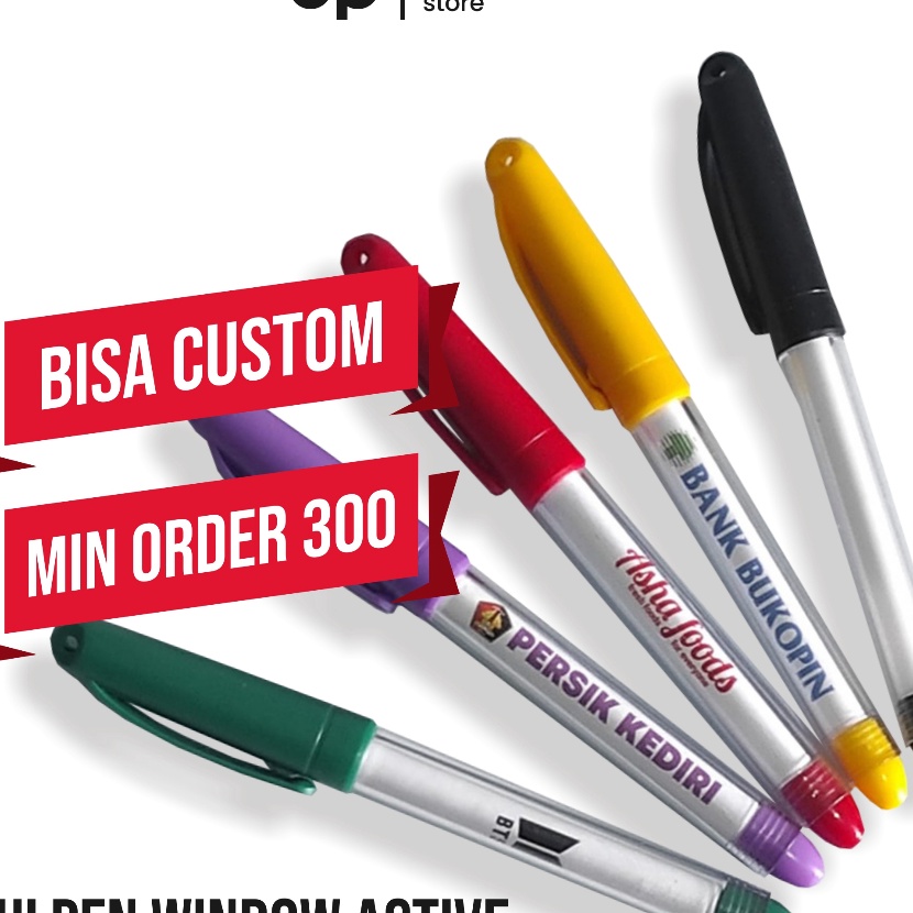

KP8 Pulpen Gel Plastik Window Active 1 Pcs Pulpen Gel Souvenir Promosi Polos Custom