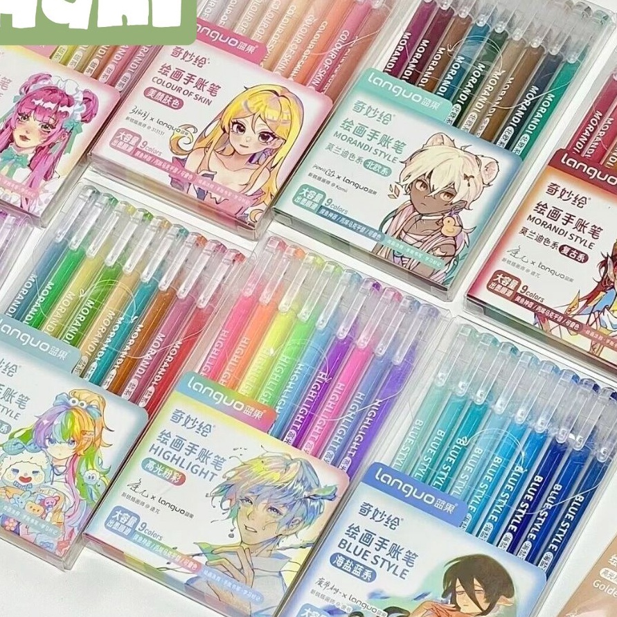 

Bonuskan 9pcs Pulpen Gel Set Gel Pen 5mm Pulpen Warna Warni Pena Aesthetic Morandi Pastel Warna Pulpen Coloring Alat Tulis Stationery