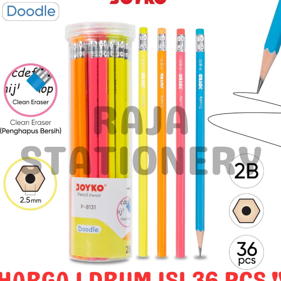 

Terdepan JOYKO PENCIL PENSIL KAYU JOYKO 2B KOMPUTER UJIAN P8131 DRUM 36PCS