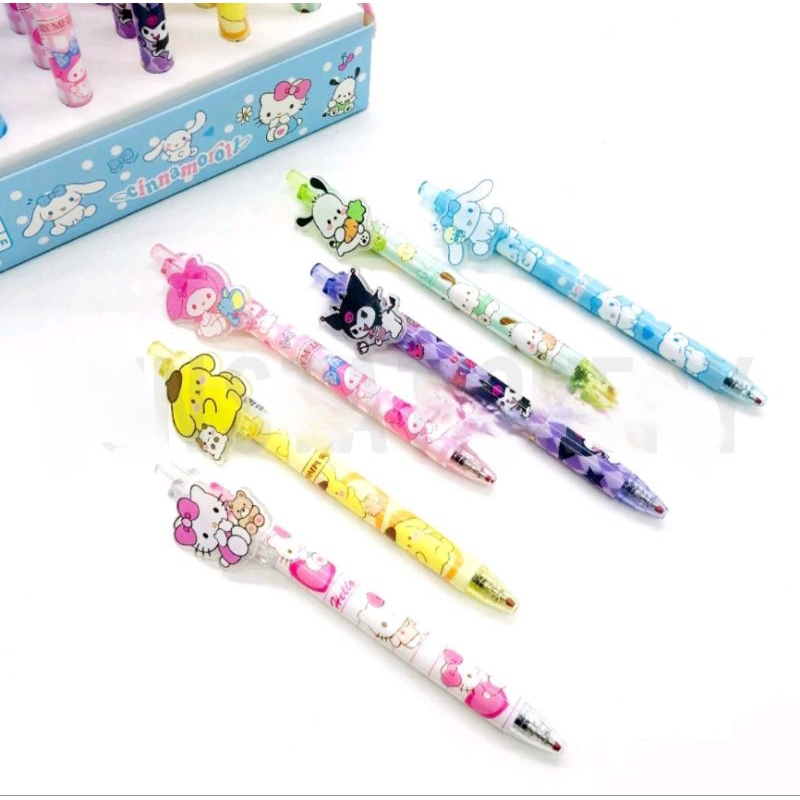 

bulpen || puplen || bolpoin || pen klik cetik kuromi tinta hitam 1pcs