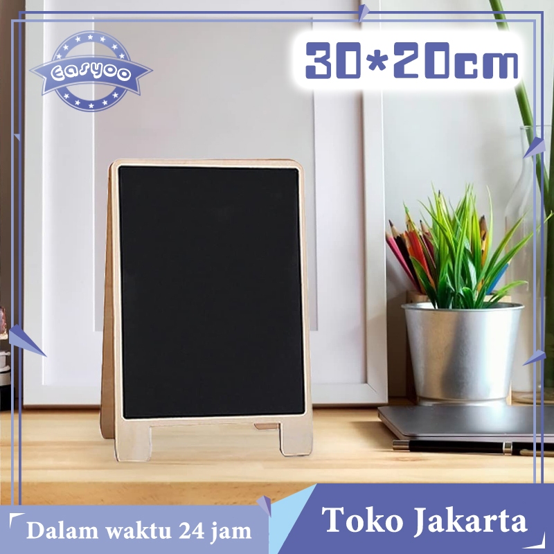 

35x20cm Papan Tulis Meja 2 Muka Mini Beserta Dudukan