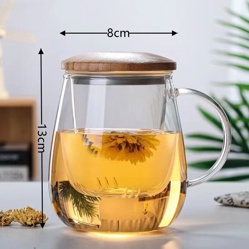Glass Infuser Teapot Glass Tea Cup With infuser and lid