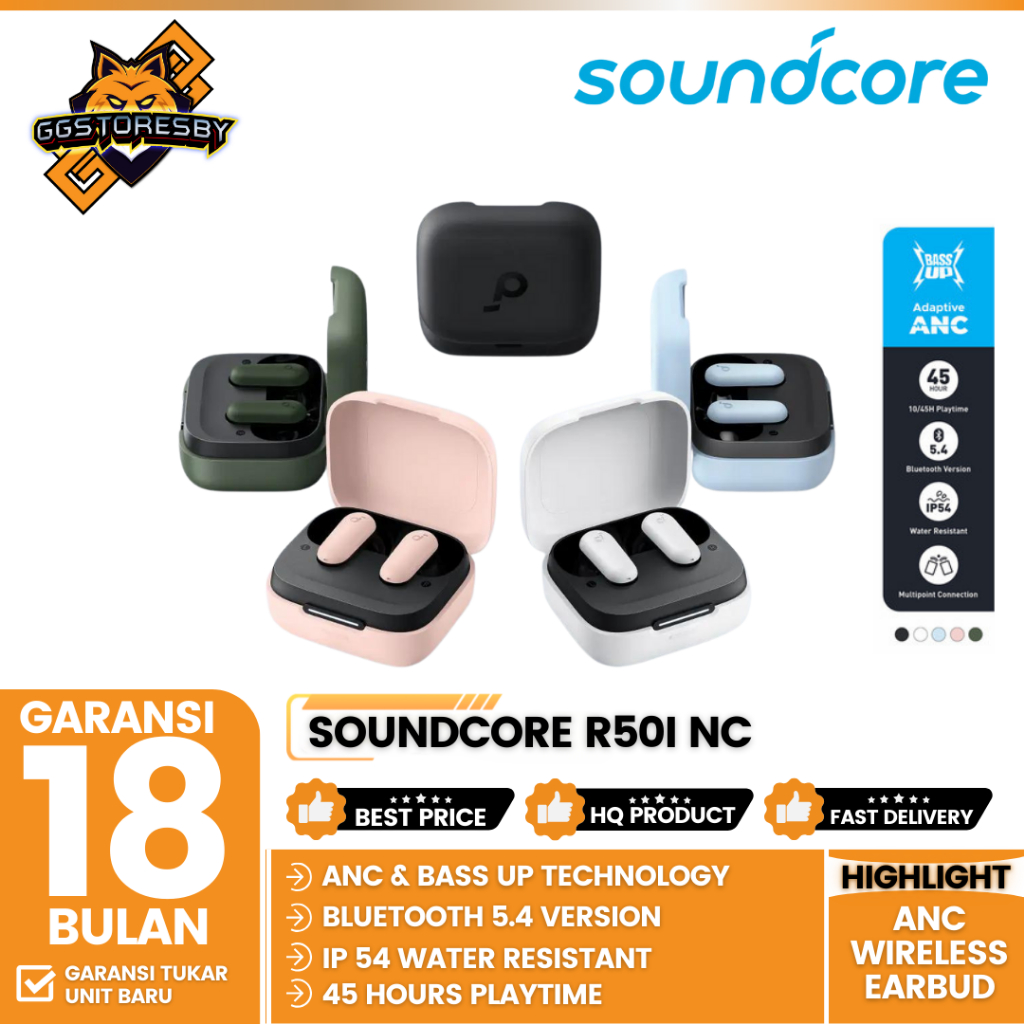 Tws Anker Soundcore R50I Nc Earbuds Bluetooth 5.4 - A3959