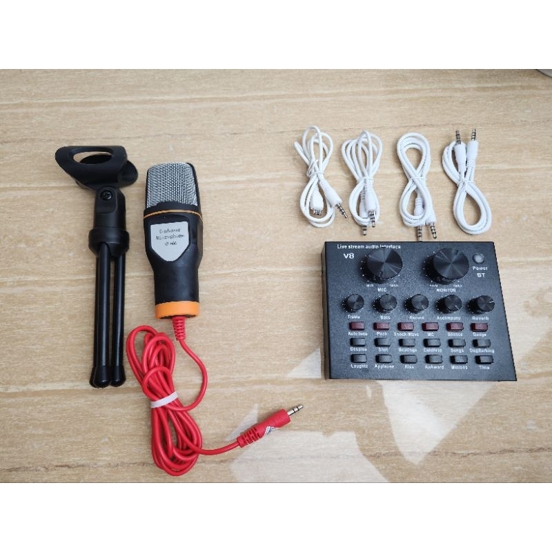 Soundcard V8 +  Mic Condenser SF-666