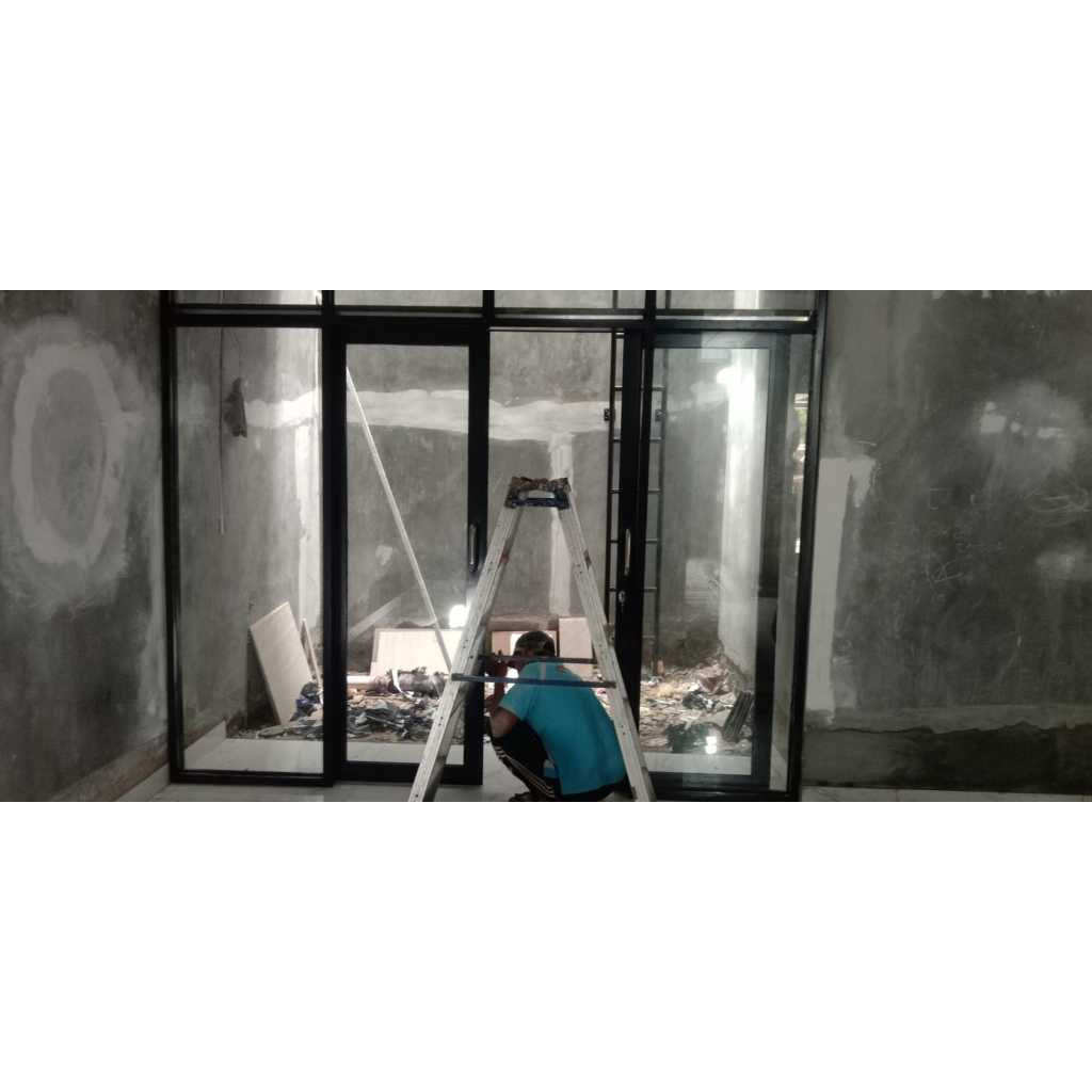 Pasang Partisi 2 Muka Gypsum  Kusen Jendele Pintu Alumunium