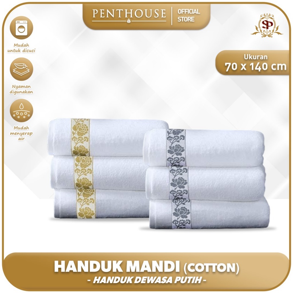 Handuk Mandi Dewasa Penthouse Cotton | Handuk Putih | Handuk Hotel