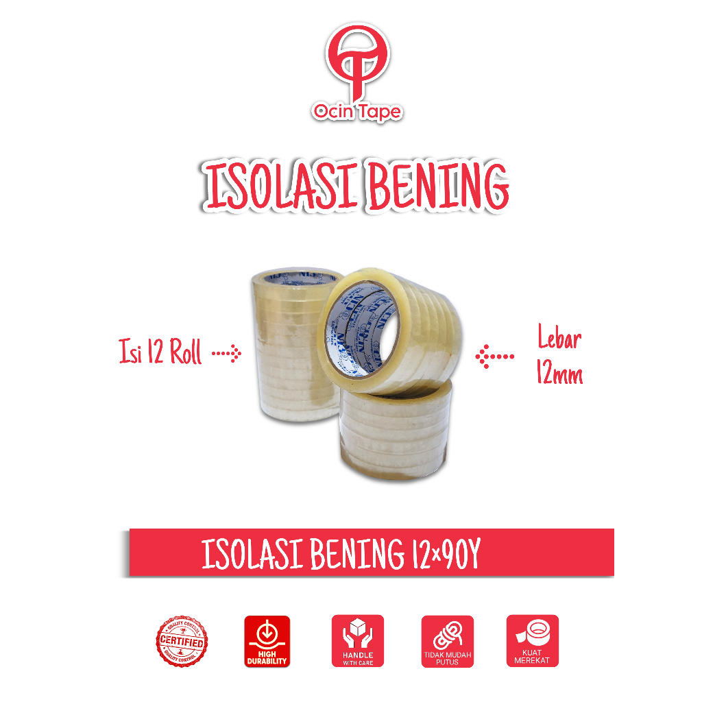 

1 DUS(288 PCS) ISOLASI BENING NAWA TAPE 1/2 INCH 72 YARD TERMURAH BISA BAYAR DI TEMPAT