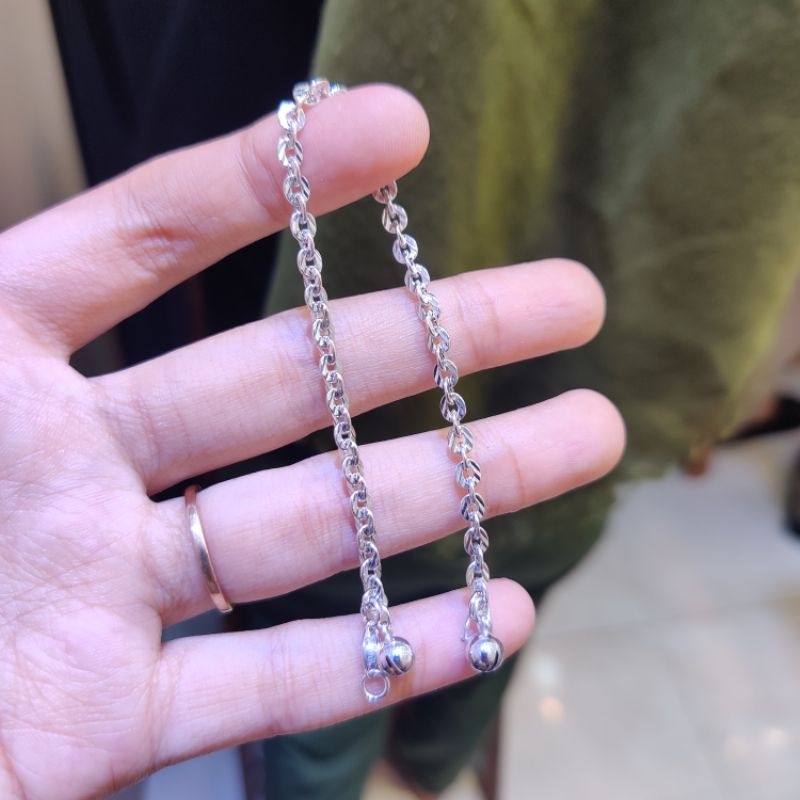 Gelang tangan emas putih kadar 375%/8k