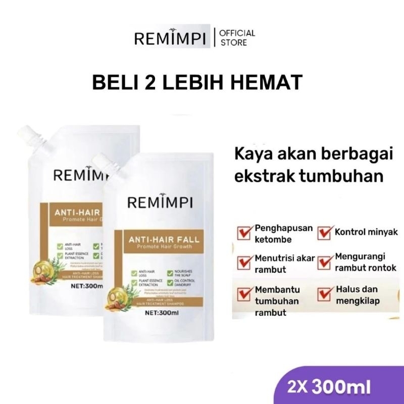 REMIMPI OFFICIAL [ Beli 2 Lebih Hemat ] Shampoo Remimpi Anti Hair Fall - Penumbuh Rambut Anti Rambut