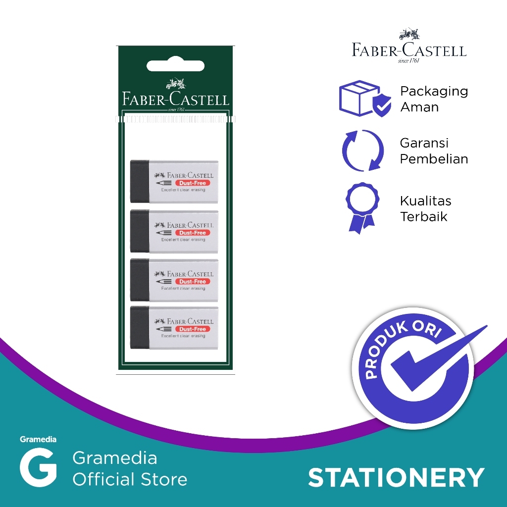 

Gramedia Supratman | Faber-Castell - Penghapus Hitam Set Isi 4 pcs