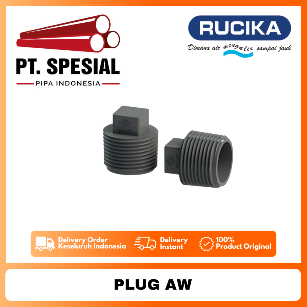 Plug Pvc AW / Dop Drat Luar PVC Rucika /Plug AW PVC /Plug AW Rucika - 10