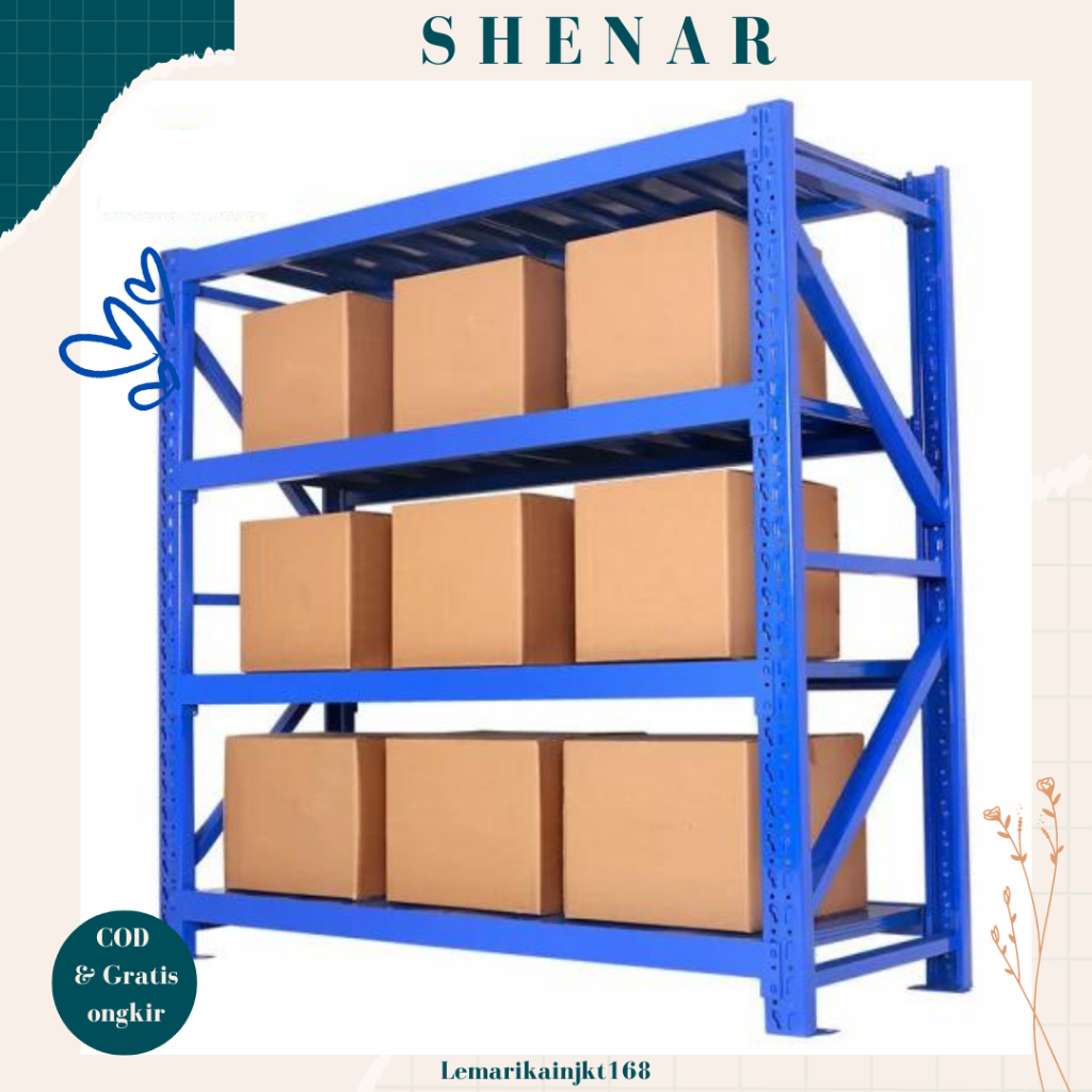 SHENAR - Warehouse susun / rak barang / rak susun barang / rak penyimpanan barang gudang / rak besi 