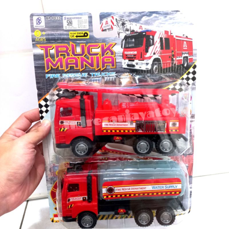 Mainan Truck Damkar Set isi 2 pcs Truck Mania BP9033