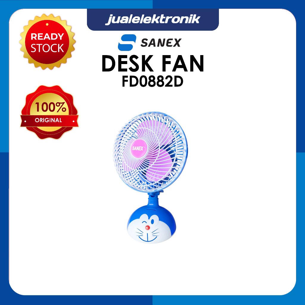 Sanex Kipas Angin FD0882D FD-0882D – Kipas angin Meja karakter Desk Fan 8 inch 2in1 (Desk+Wall) 22 W