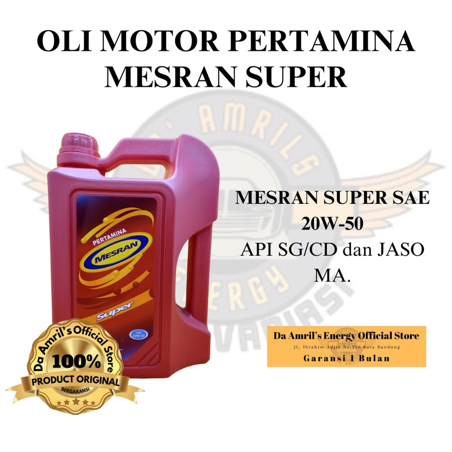 Oli Mobil Mesran Super SAE 20W-50 4Liter/Oli mobil 90an/Oli Mobil Modern