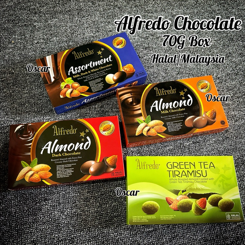 

Alfredo Chocolate box 70g Cokelat Coklat Import Almond