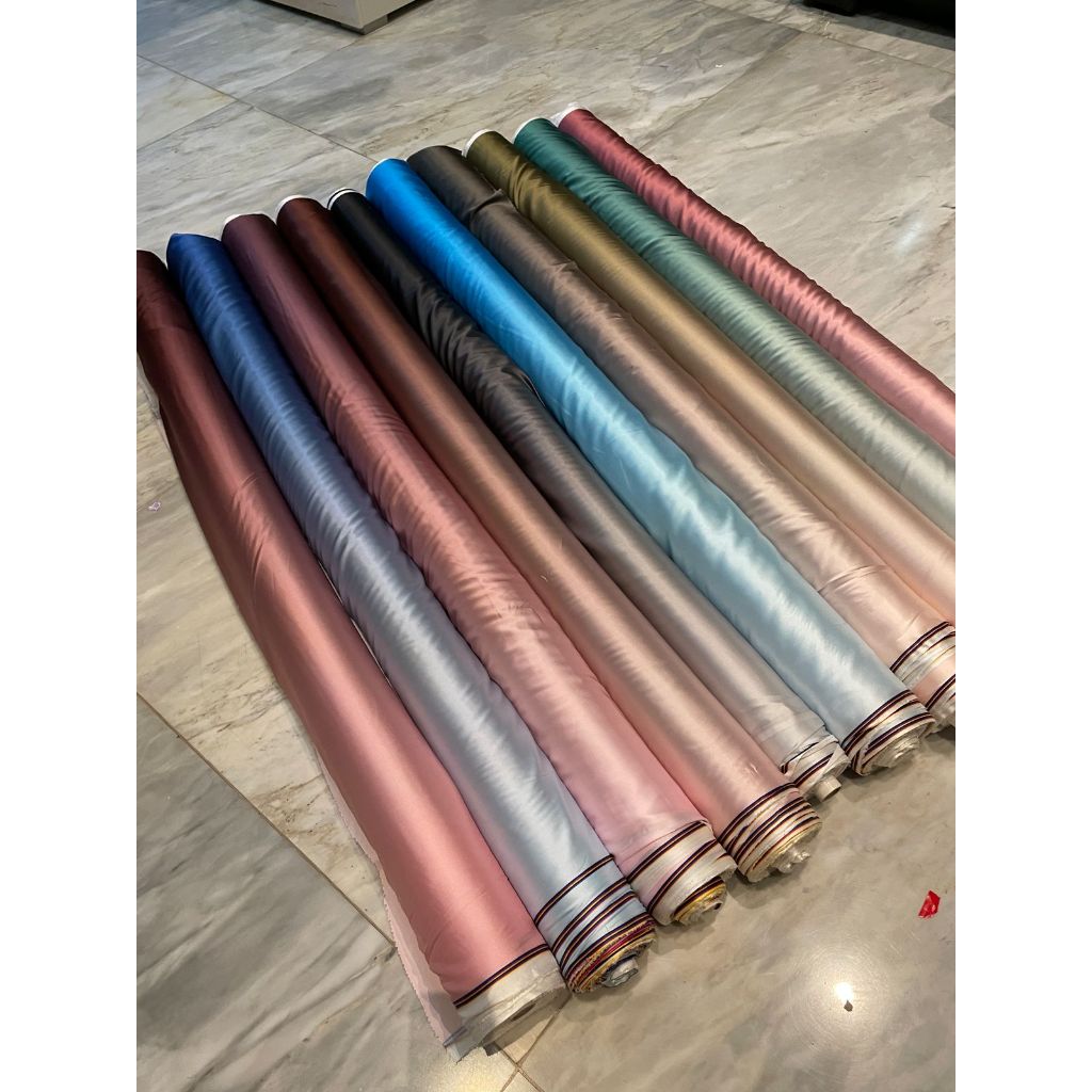 1 Roll Bahan Kain satin *RMN* Silk Gradasi Harga Grosir isi 60 yard/55 meter
