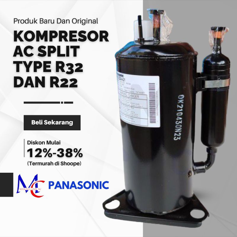 Kompresor AC Split Baru Panasonic- Tersedia dalam Ukuran 0,1 PK, 3/4 PK, 1 PK, 1,5 PK, 2 PK, 2,5 PK