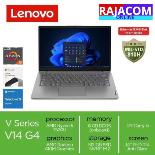 Lenovo V14 G4 AMN Ryzen 5 7520U 8GB 512GB W11 OHS
