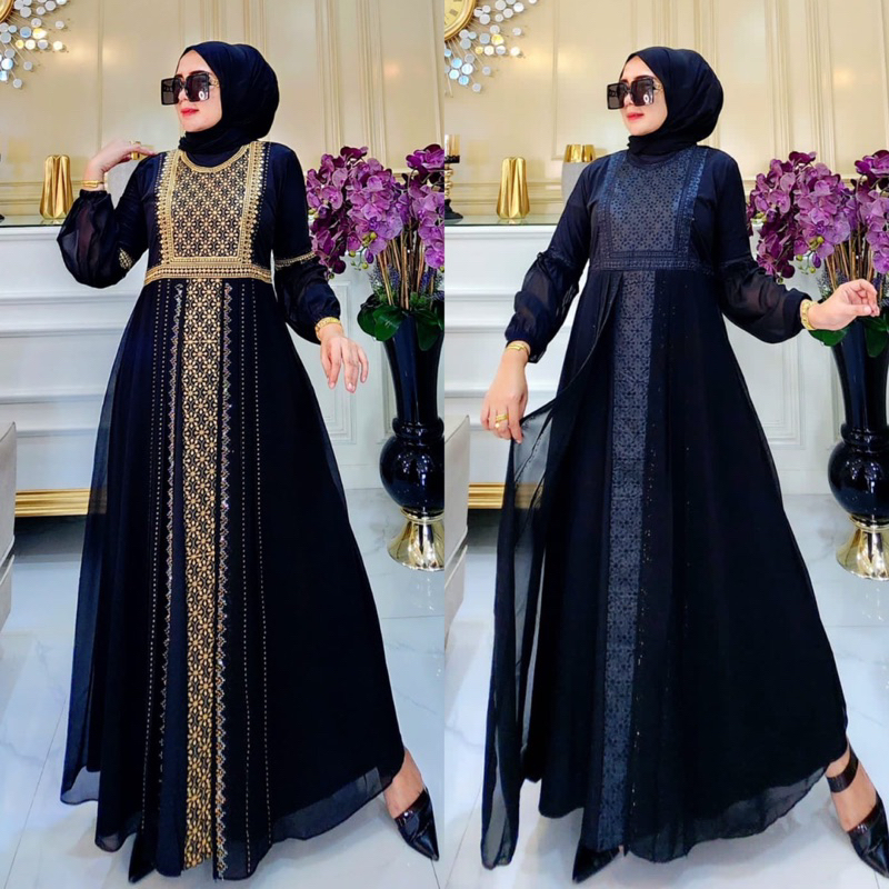 MF Store - COD - Gamis Abaya Hitam Polos - Gamis Hitam Elegan - Gamis Abaya Turkey 2024
