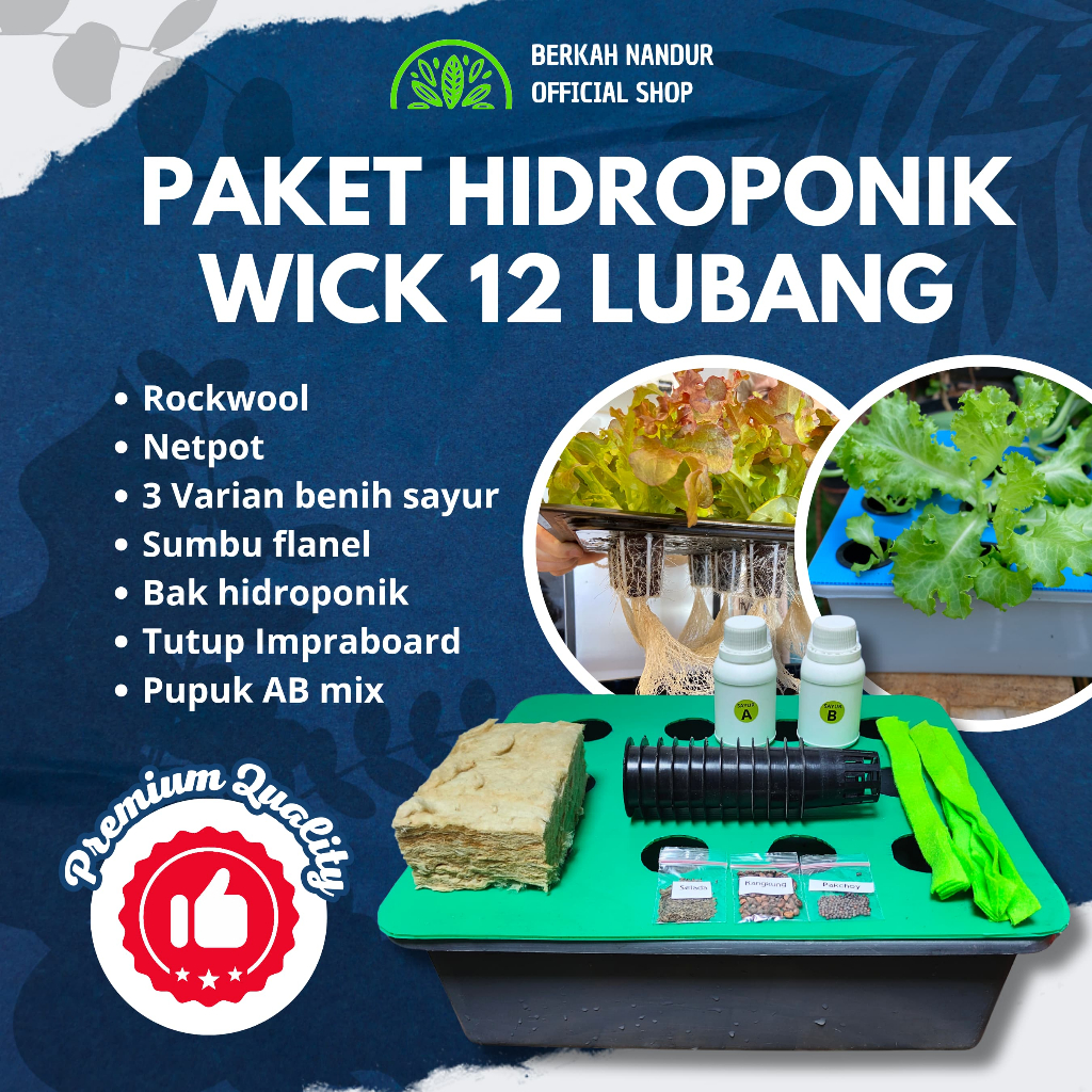 Paket Hidroponik Kit Hidroponik 12 Lubang  Wick Hidroponik Sederhana