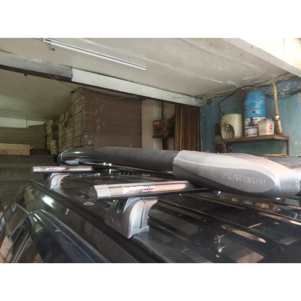 Paket Rak Roof Rack + Kaki Platinum Mobil Rush 2018 Fortuner New Pajero New Alumunium Full Original