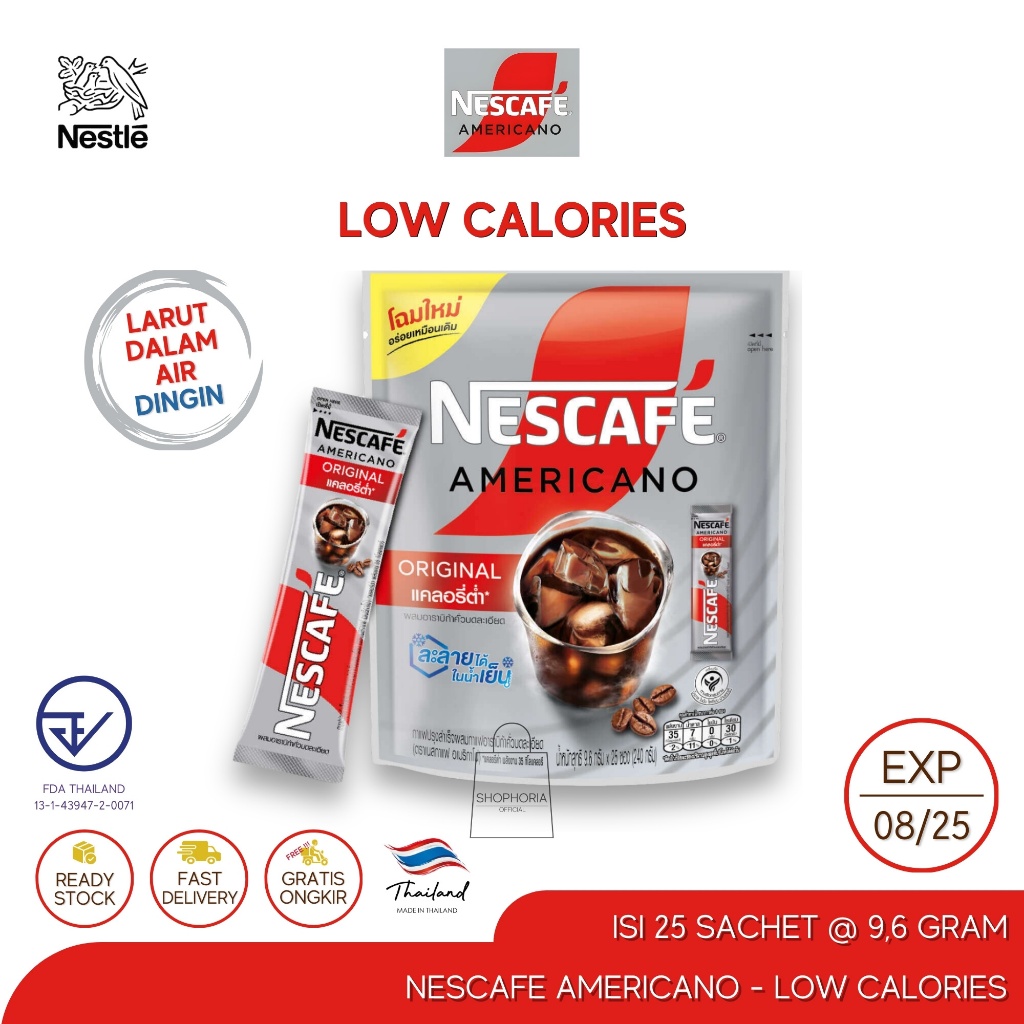 

Nestle Nescafe Americano Original Merah Pack Isi 25 Sachet