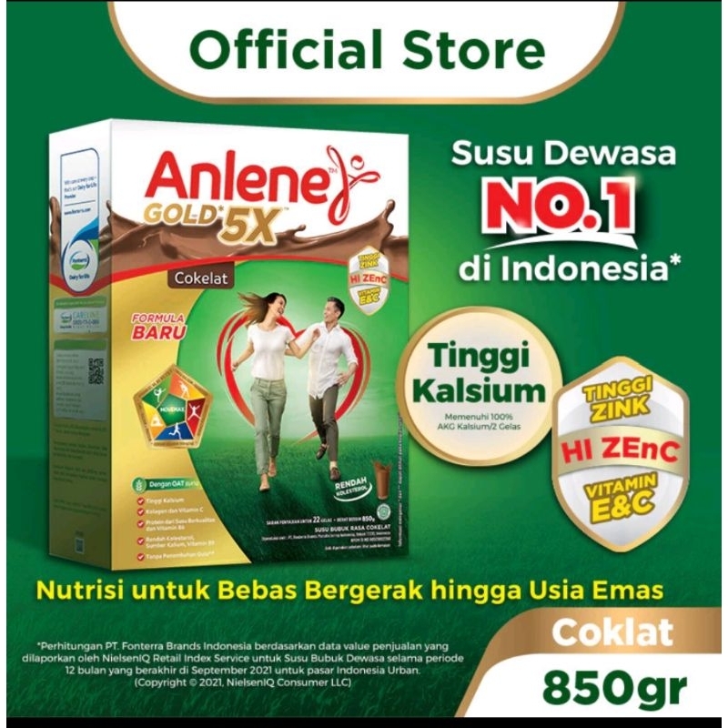 

Anlene Gold 5X Susu Bubuk Coklat 850