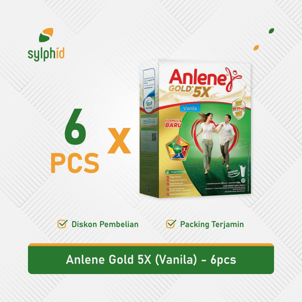 

Anlene Gold 5x Vanilla 850gr / Susu Vanila Dewasa / Tulang Sendi Otot (6 pcs)