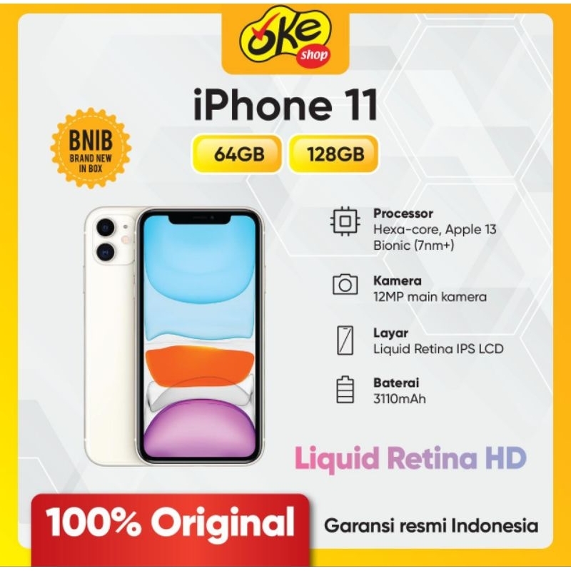 New iPhone 11 128 GB - Garansi Resmi Indonesia