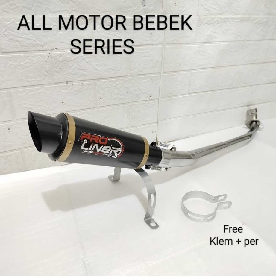 Knalpot Racing PROLINER HITAM Anti Gores Jupiter Supra Karisma Revo Blade Vega Revo Fit Revo Lancip 