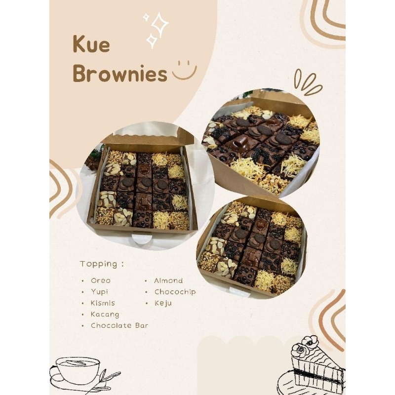 

Brownis panggang sekat 25 aneka topping