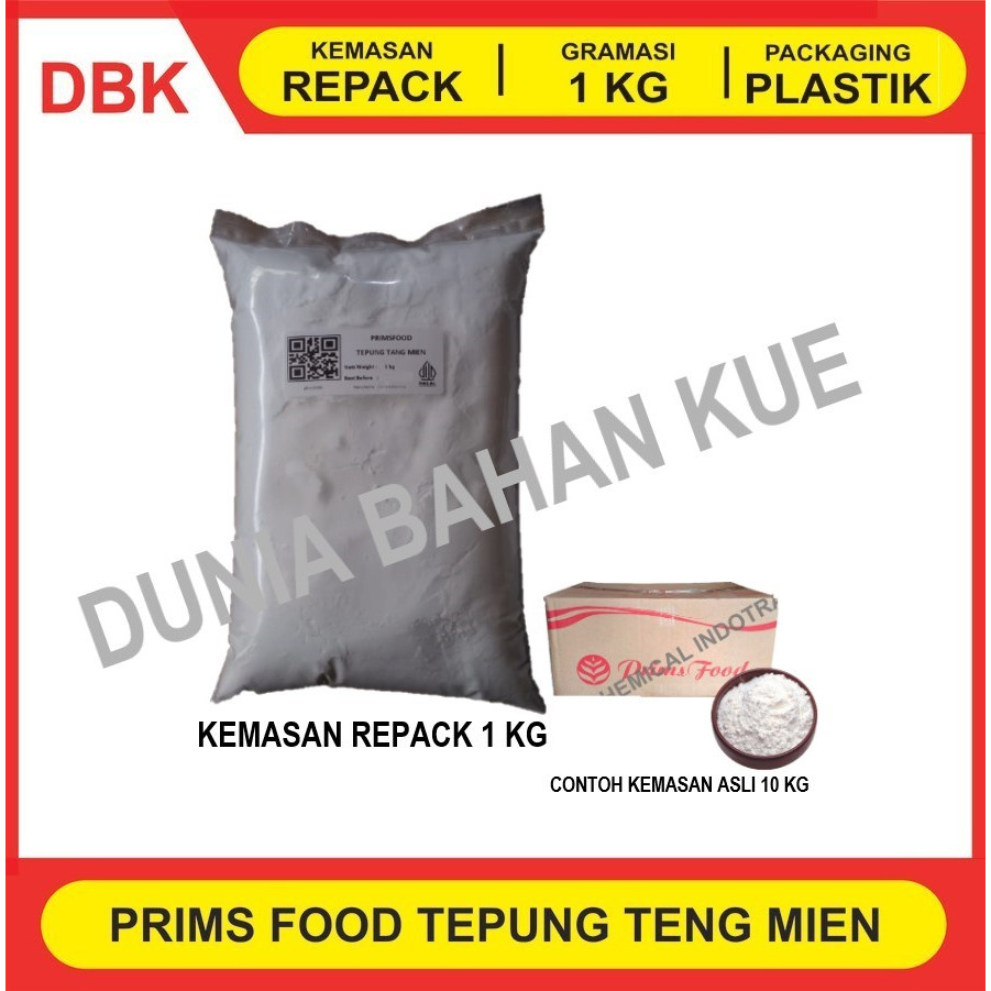 

PRIMSFOOD TEPUNG TANG MIEN PATI GANDUM / TENG MIEN - REPACK 1 KG