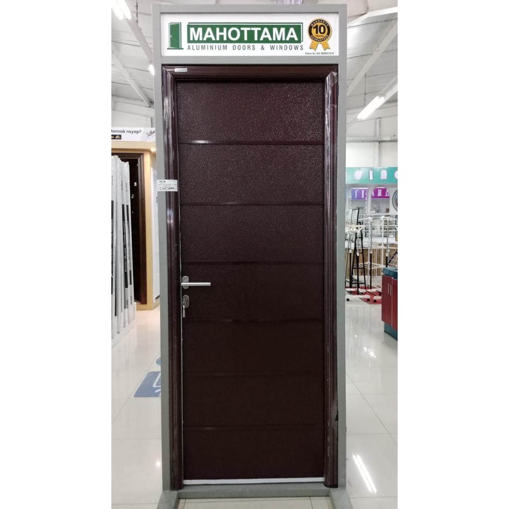 MAHOTTAMA - Pintu Rumah Kamar Tidur / Kamar Mandi WC Aluminium 80 x 200cm 1 Set Kusen Kunci Handle E