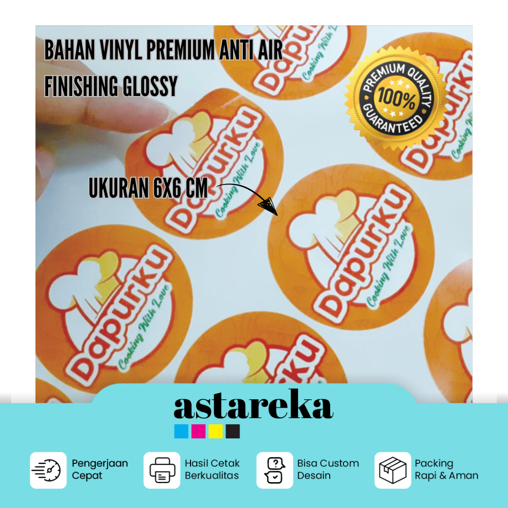 

Cetak Sticker Vinyl Label Kemasan Produk Makanan Kue Bakery Olshop - Ukuran 6 x 6 cm