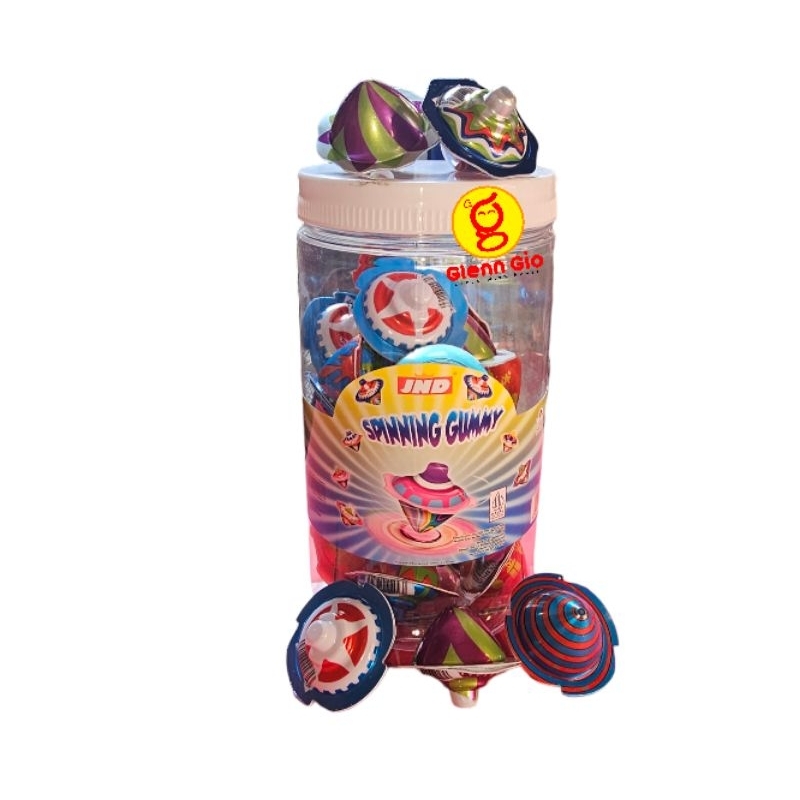 

Permen Lunak Gangsing Gasing Spinning Gummy JND toples isi 30 pcs