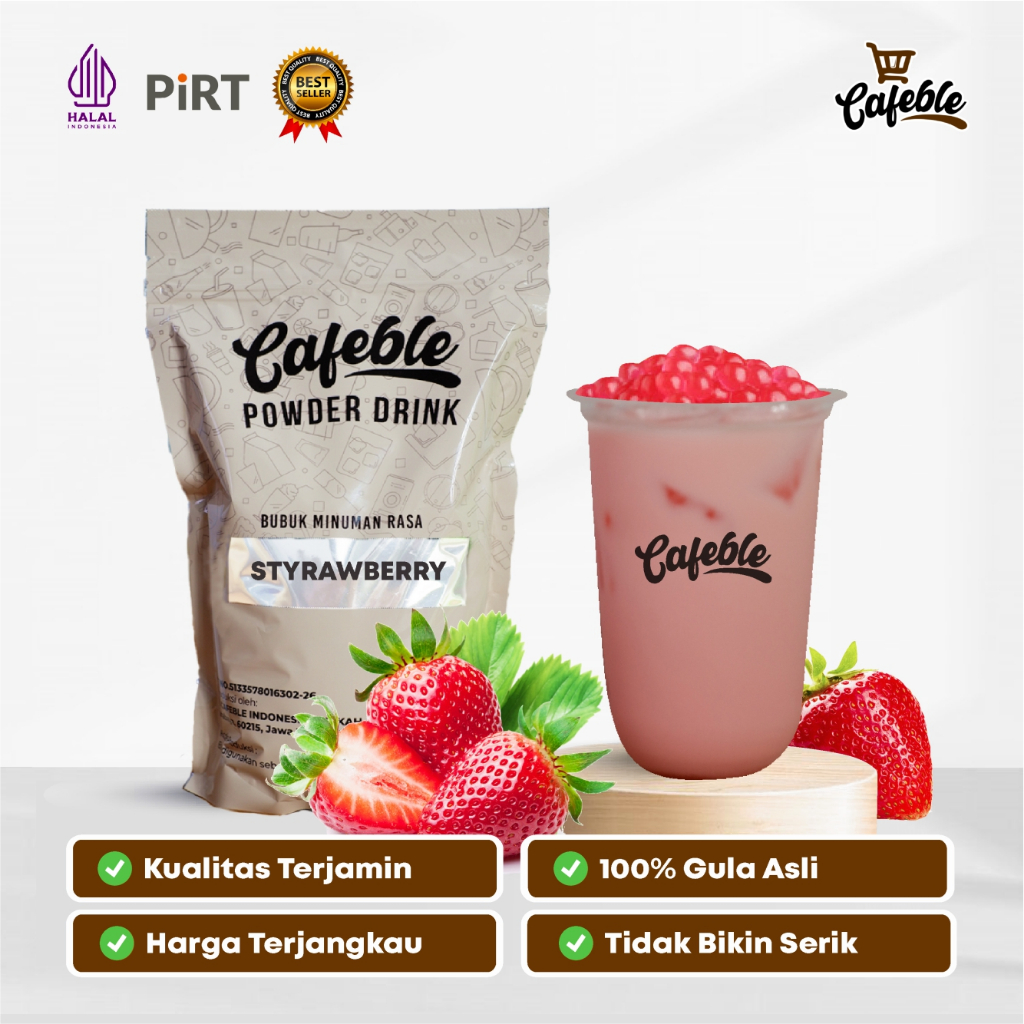 

Cafeble Bubuk Minuman Premium Rasa Strawberry Kemasan 1 kg